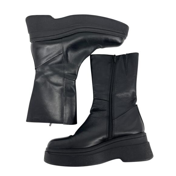 Vagabond Shoemakers Carla Mid-High Boot Chunky Black Leather Size 40 / 10 - Picture 2 of 10